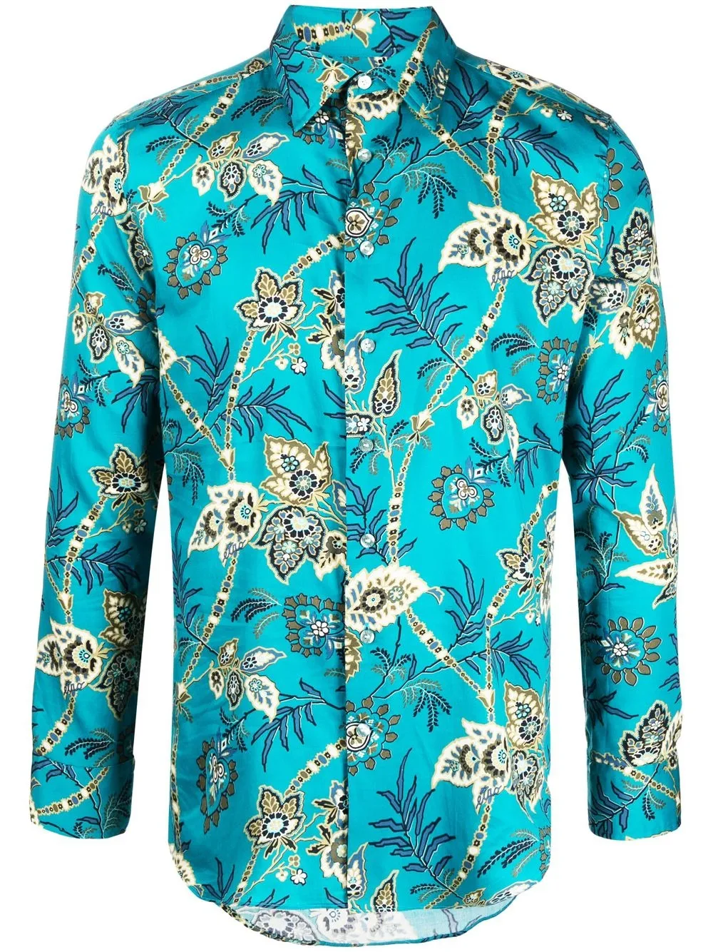 

ETRO floral-print cotton shirt - Blue