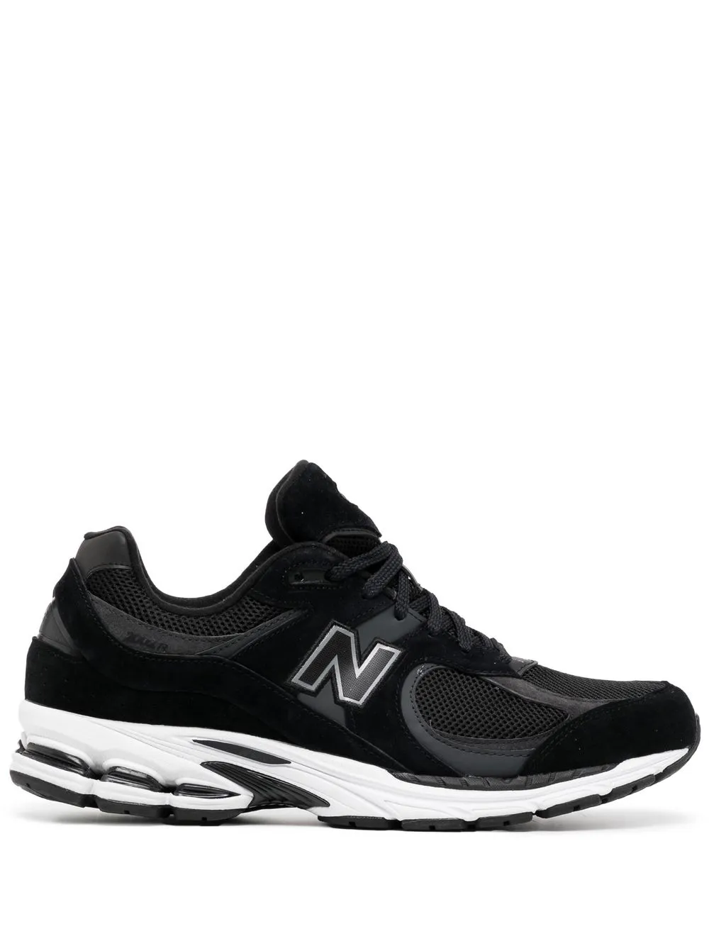 New Balance Mens Black White 2002 Logo-patch Suede And Mesh Low-top Trainers In Black
