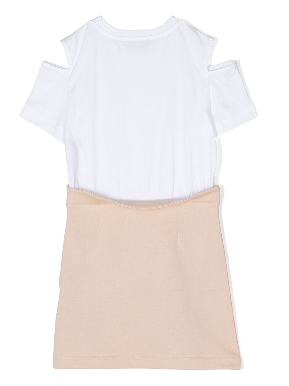 Shop Balmain Logo-print Cut-out T-shirt Dress In White