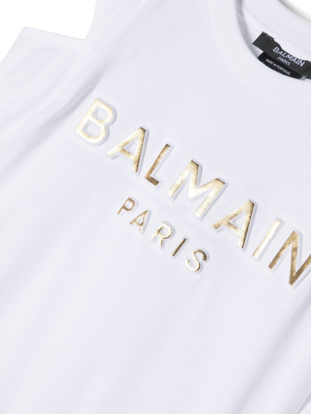 Shop Balmain Logo-print Cut-out T-shirt Dress In White