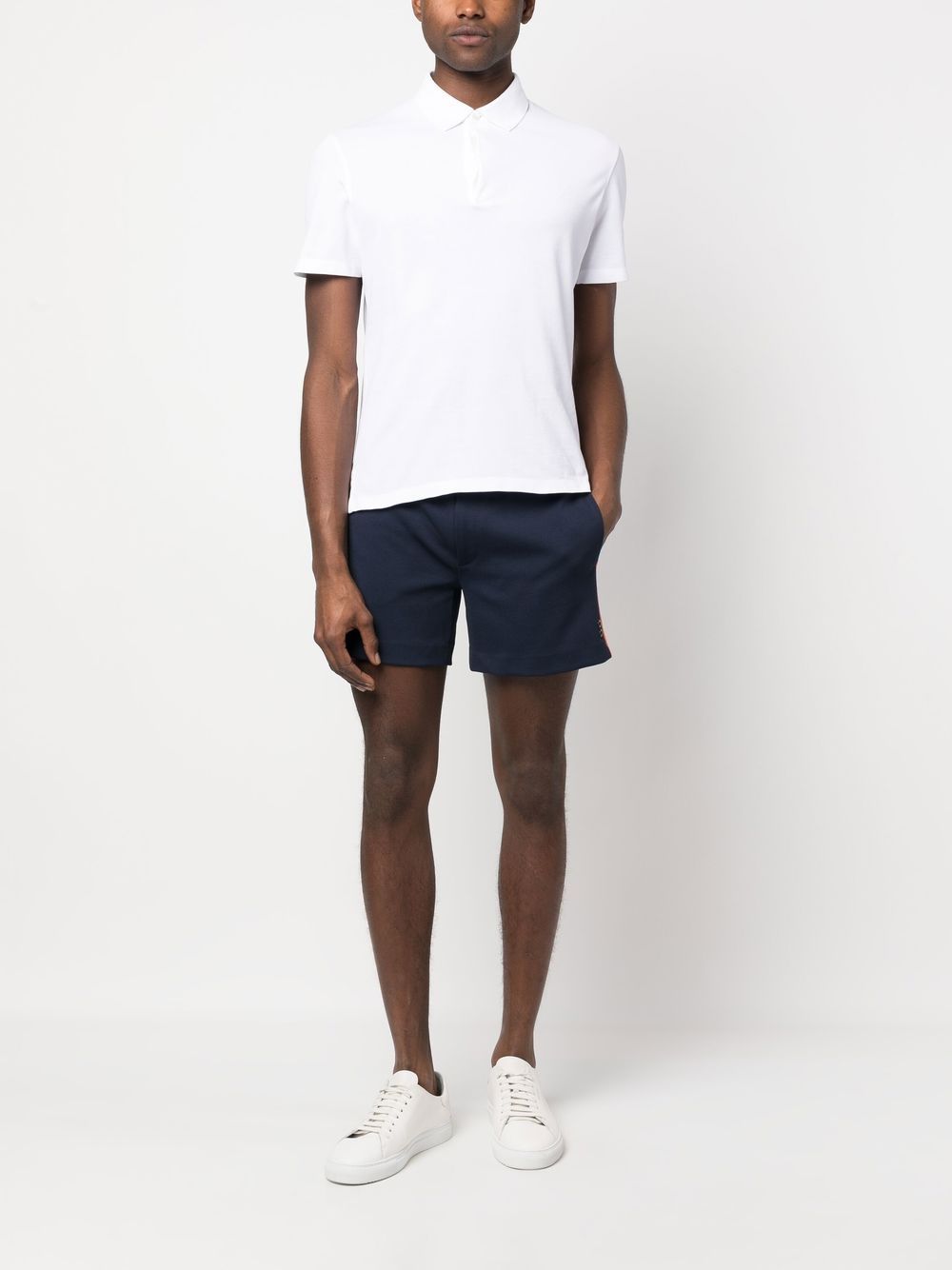 Ron Dorff Shorts met asymmetrische sluiting - Blauw