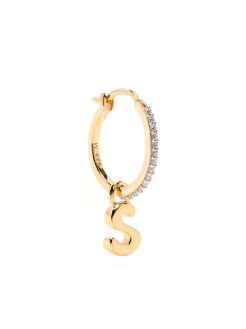 Missoma Initial charm single hoop earring