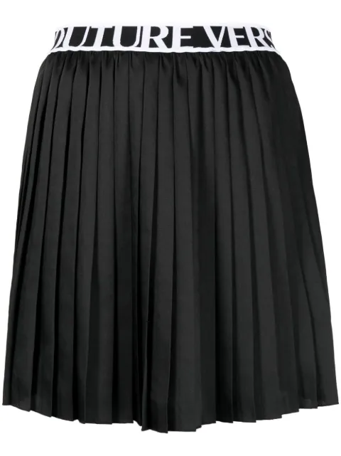 Versace Jeans Couture logo-waistband pleated skirt 