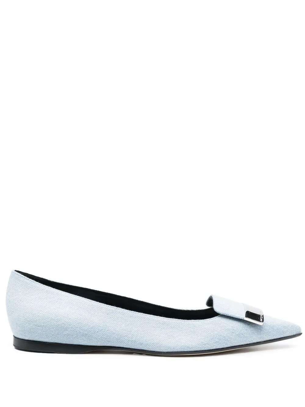 

Sergio Rossi pointed-toe denim ballet flats - Blue