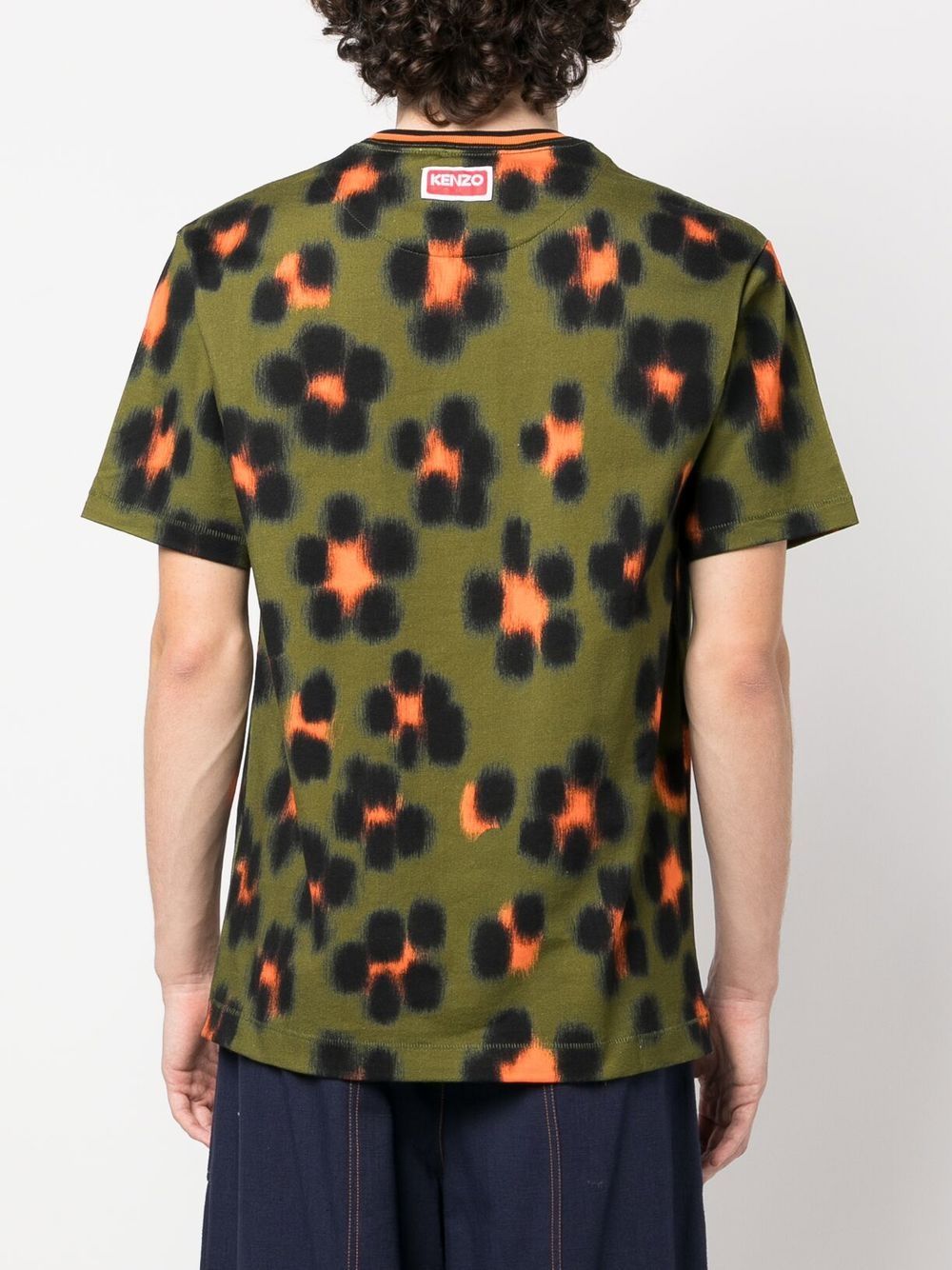 Shop Kenzo Leopard-print Short-sleeve T-shirt In Green