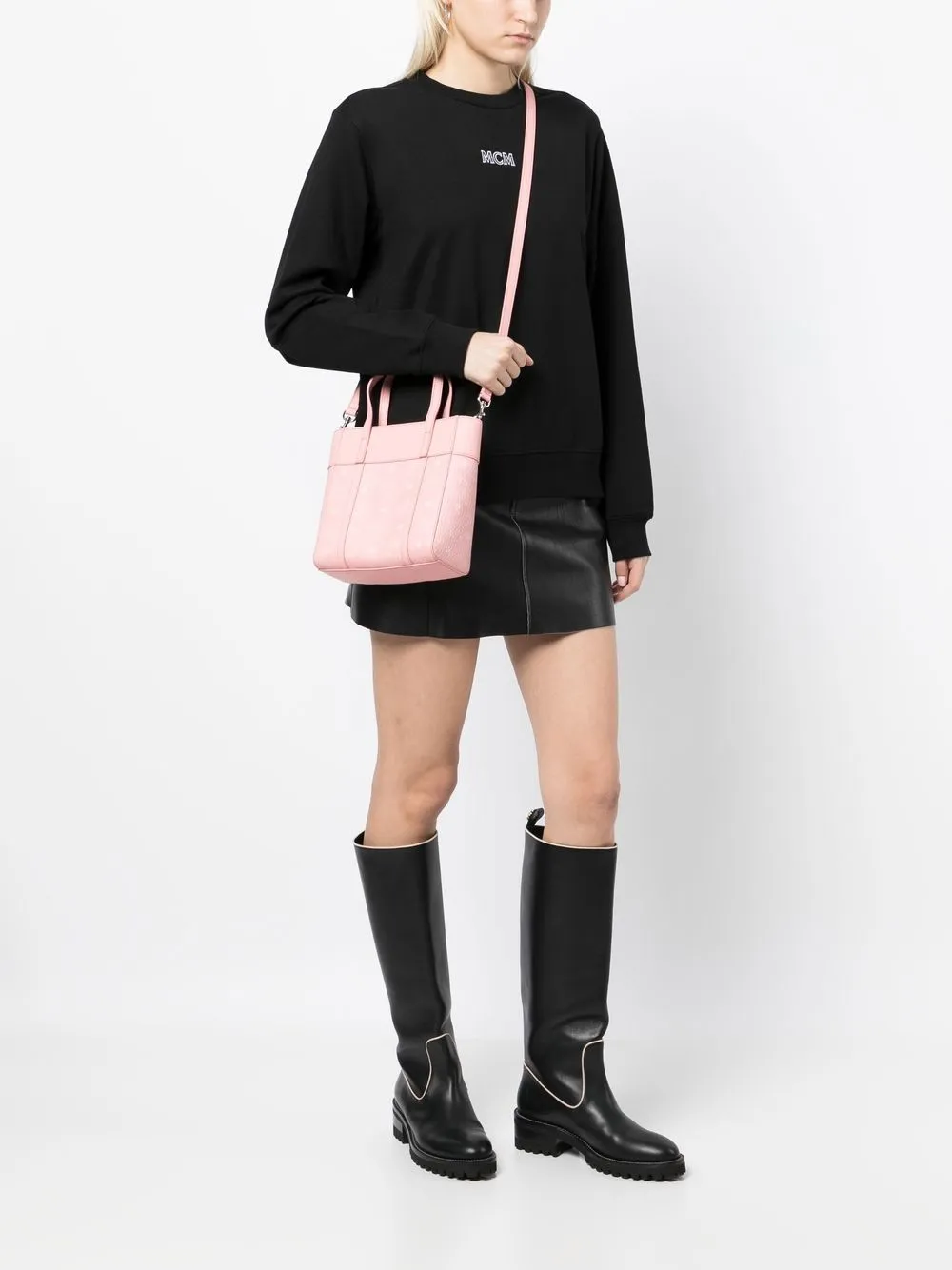 MCM Aren kleine crossbodytas - Roze