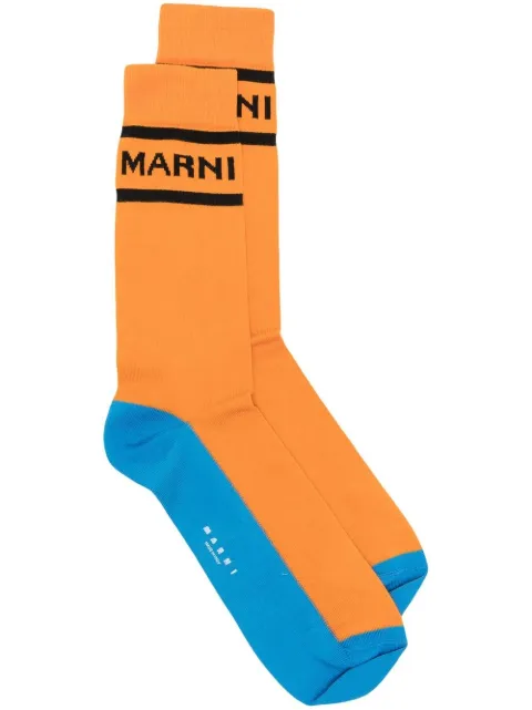 Marni intarsia-knit logo ankle socks 