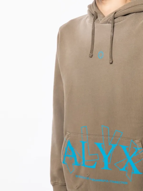 1017 ALYX 9SM logo-print Pullover Hoodie | Neutrals | FARFETCH