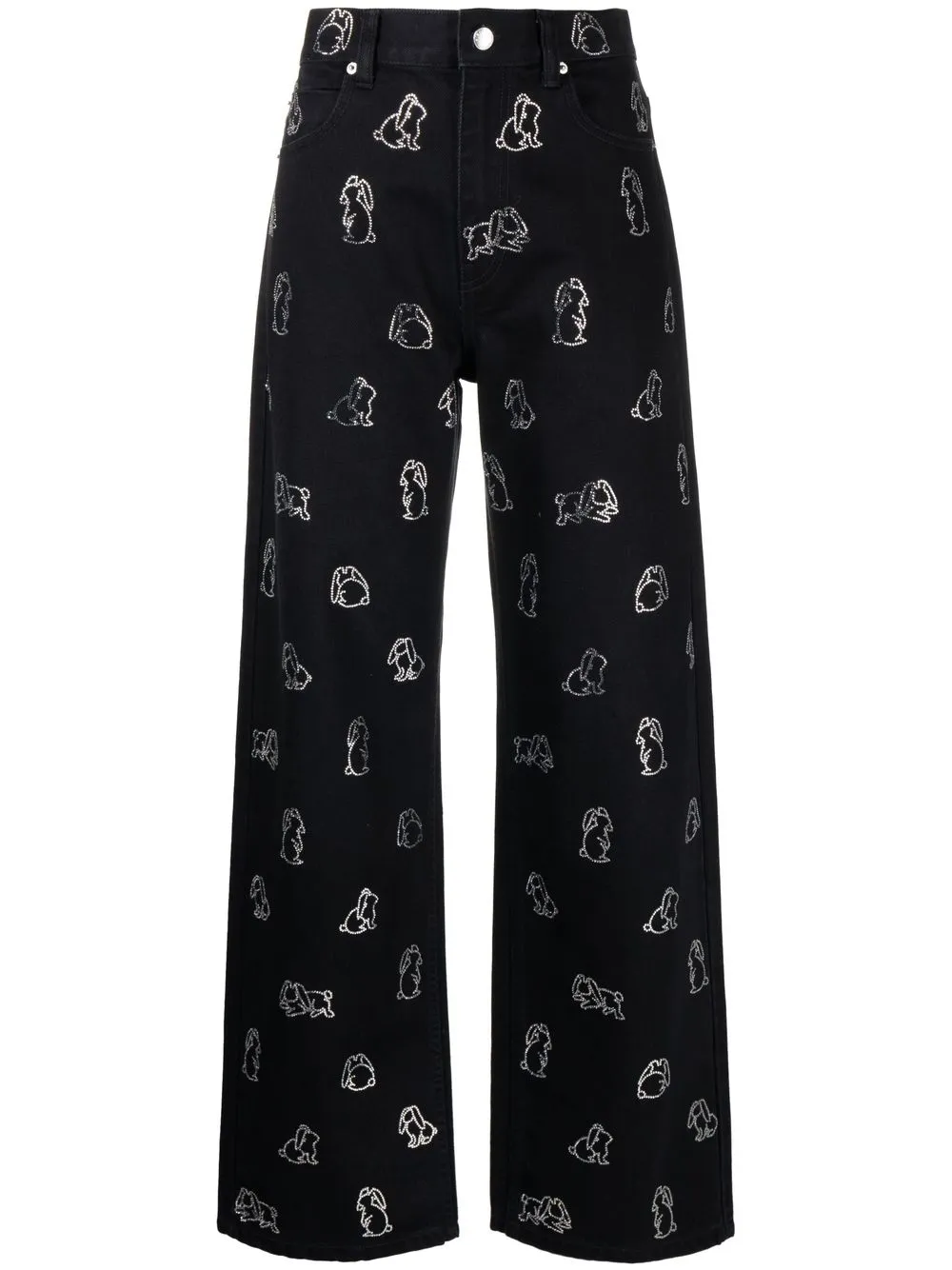 

Alexander Wang printed wide-leg jeans - Black