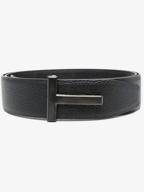 TOM FORD logo-buckle leather belt