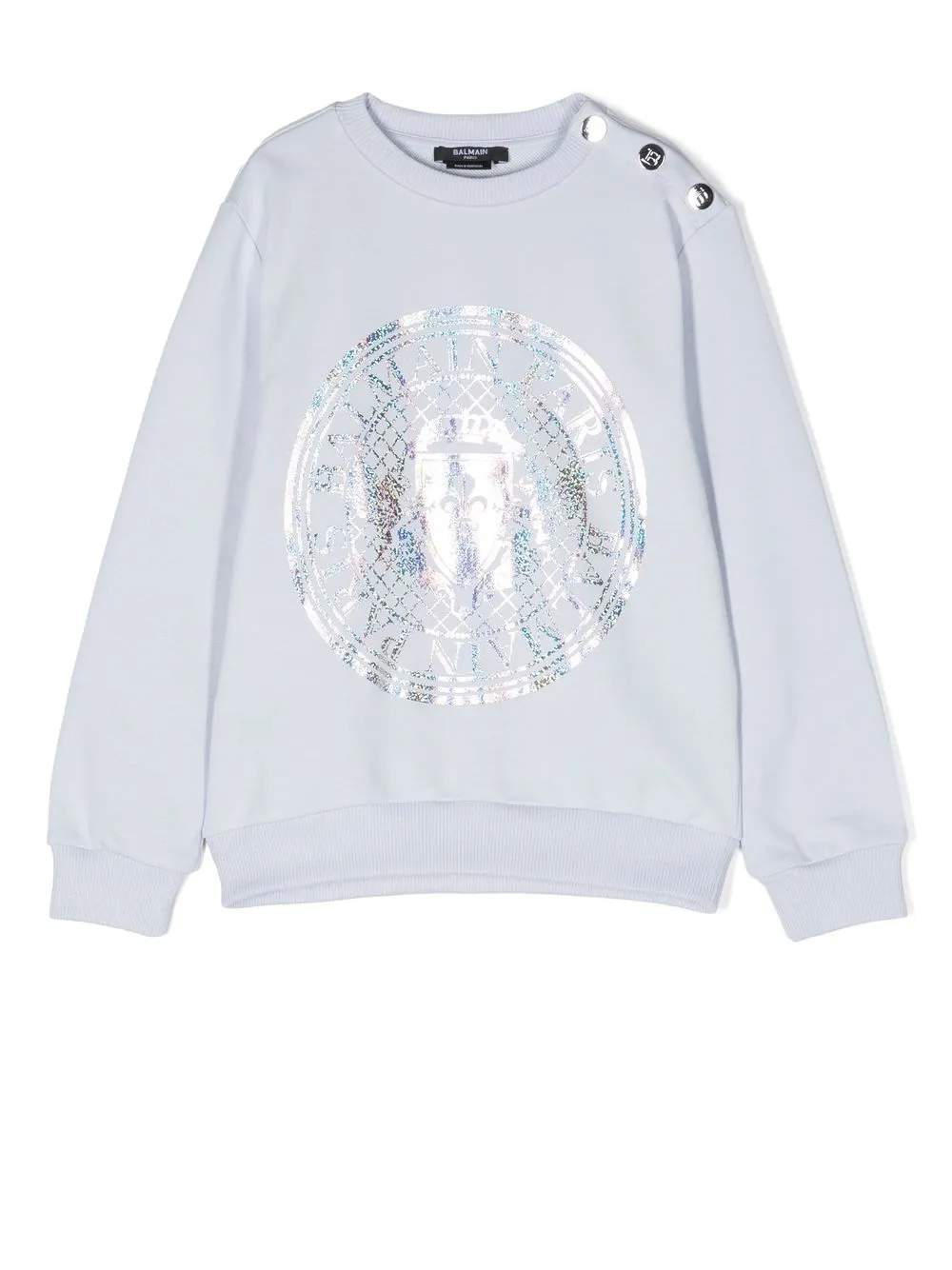 

Balmain Kids sudadera con estampado gráfico y cuello redondo - Morado