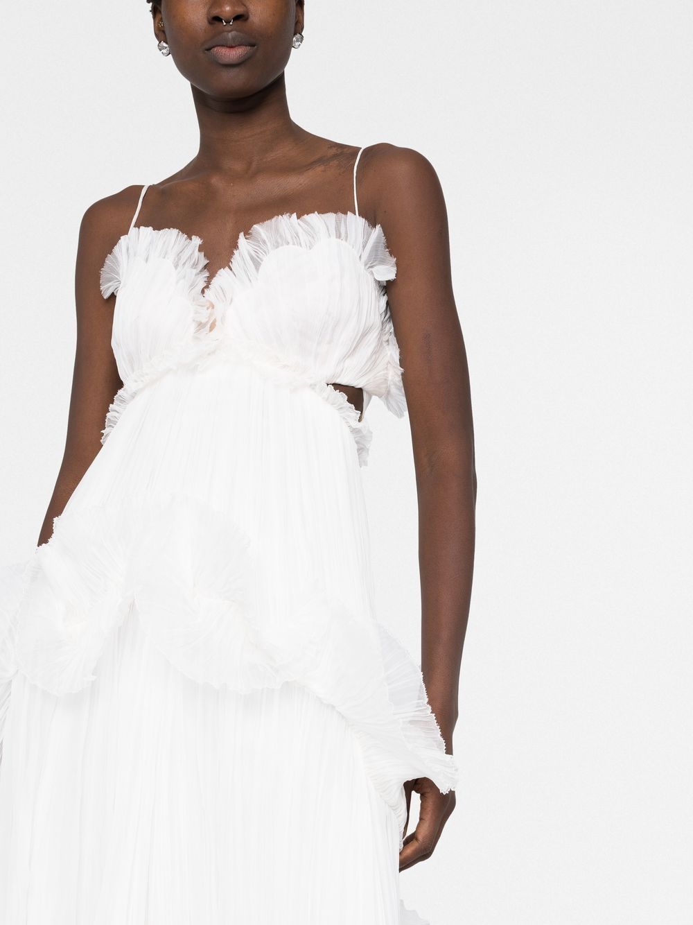 Shop Maria Lucia Hohan Zahara Ruffe-trim Dress In White