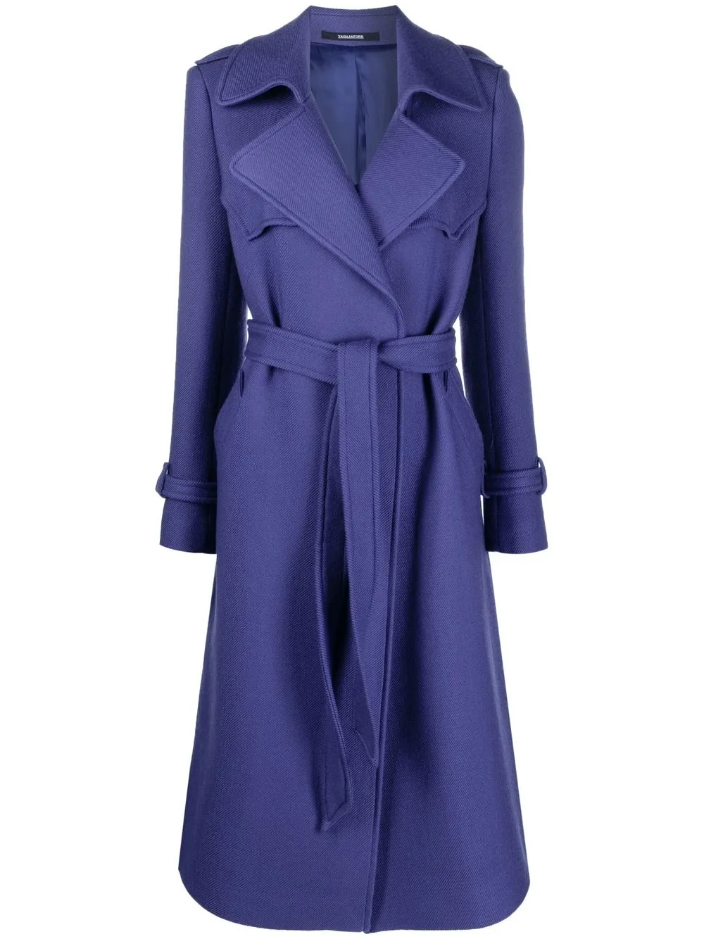 

Tagliatore tie-waist wool-silk coat - Purple