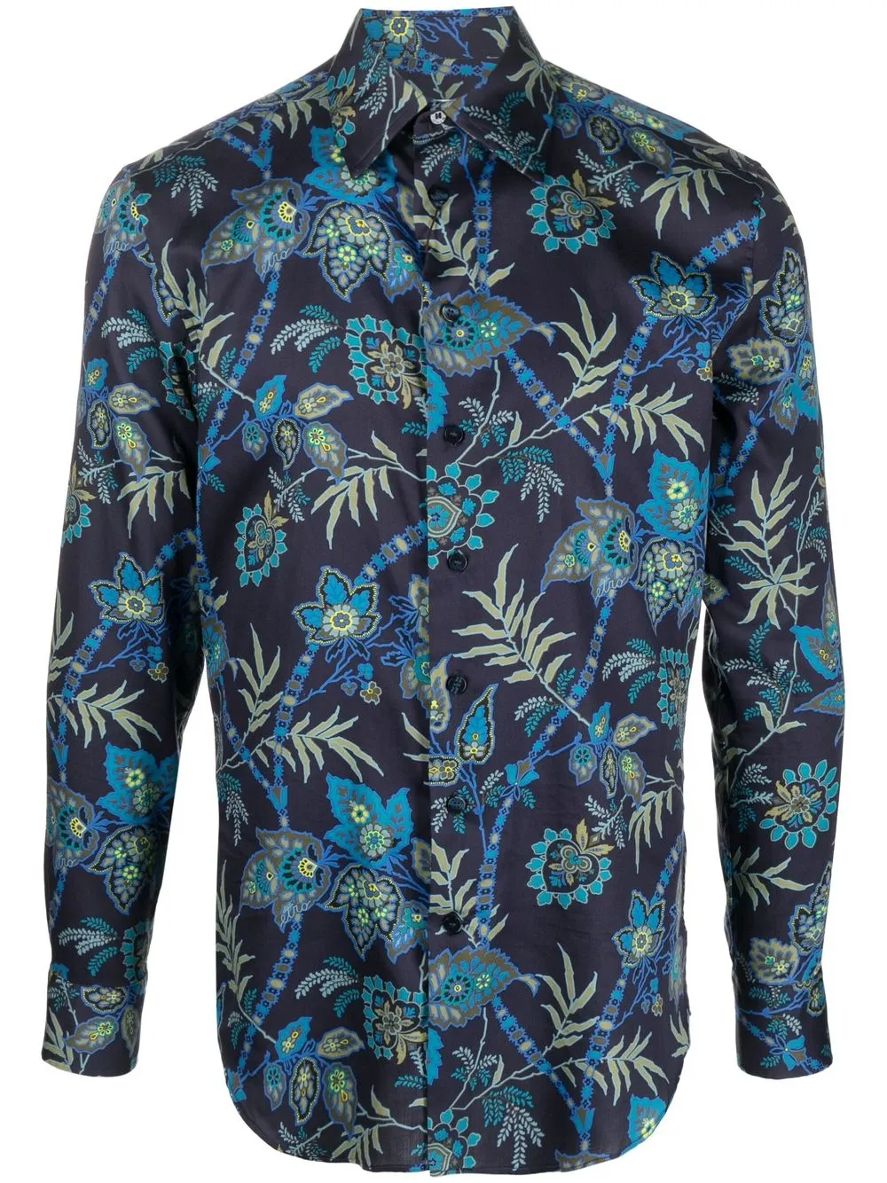 

ETRO floral-print cotton shirt - Blue