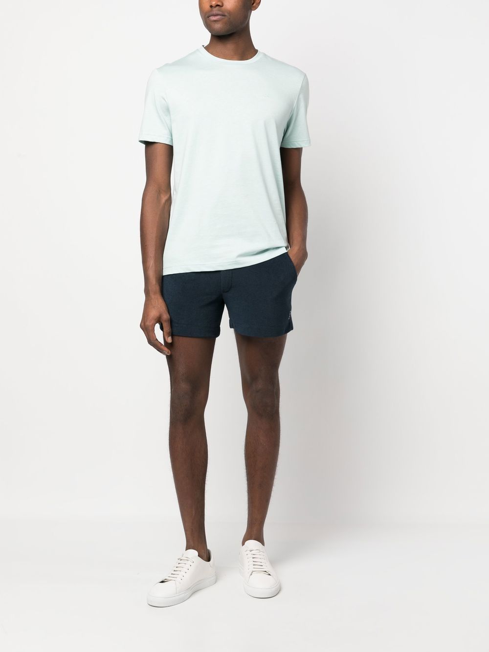 Ron Dorff Shorts met asymmetrische sluiting - Blauw