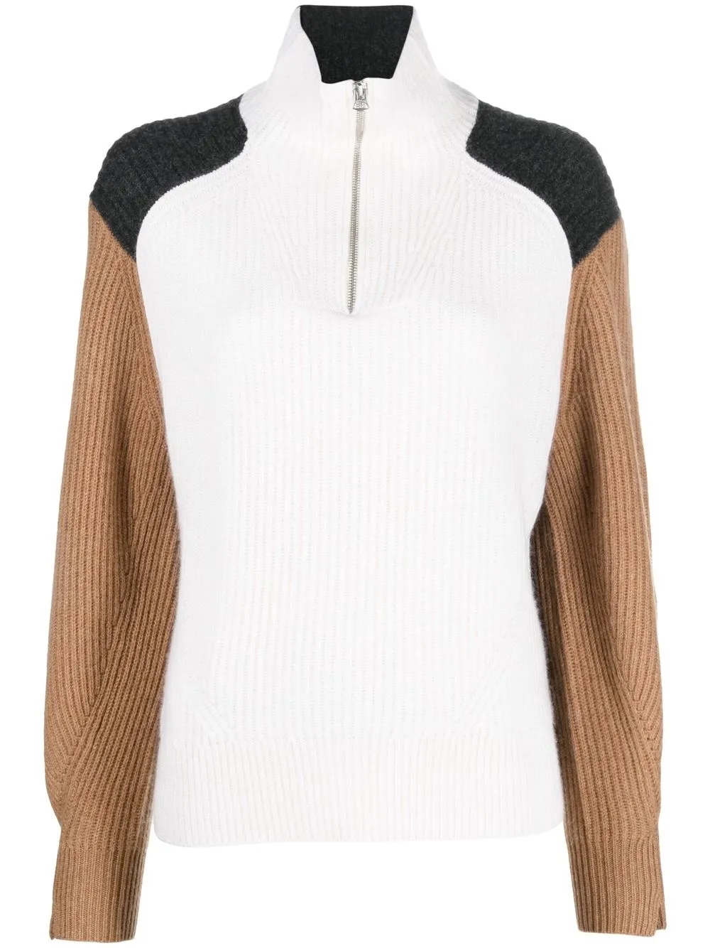 

rag & bone ribbed high neck cashmere jumper - Neutrals