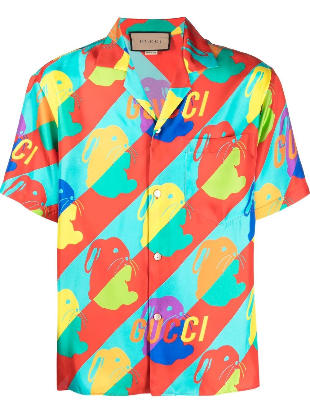 Gucci Logo-print Silk Shirt In Multi | ModeSens