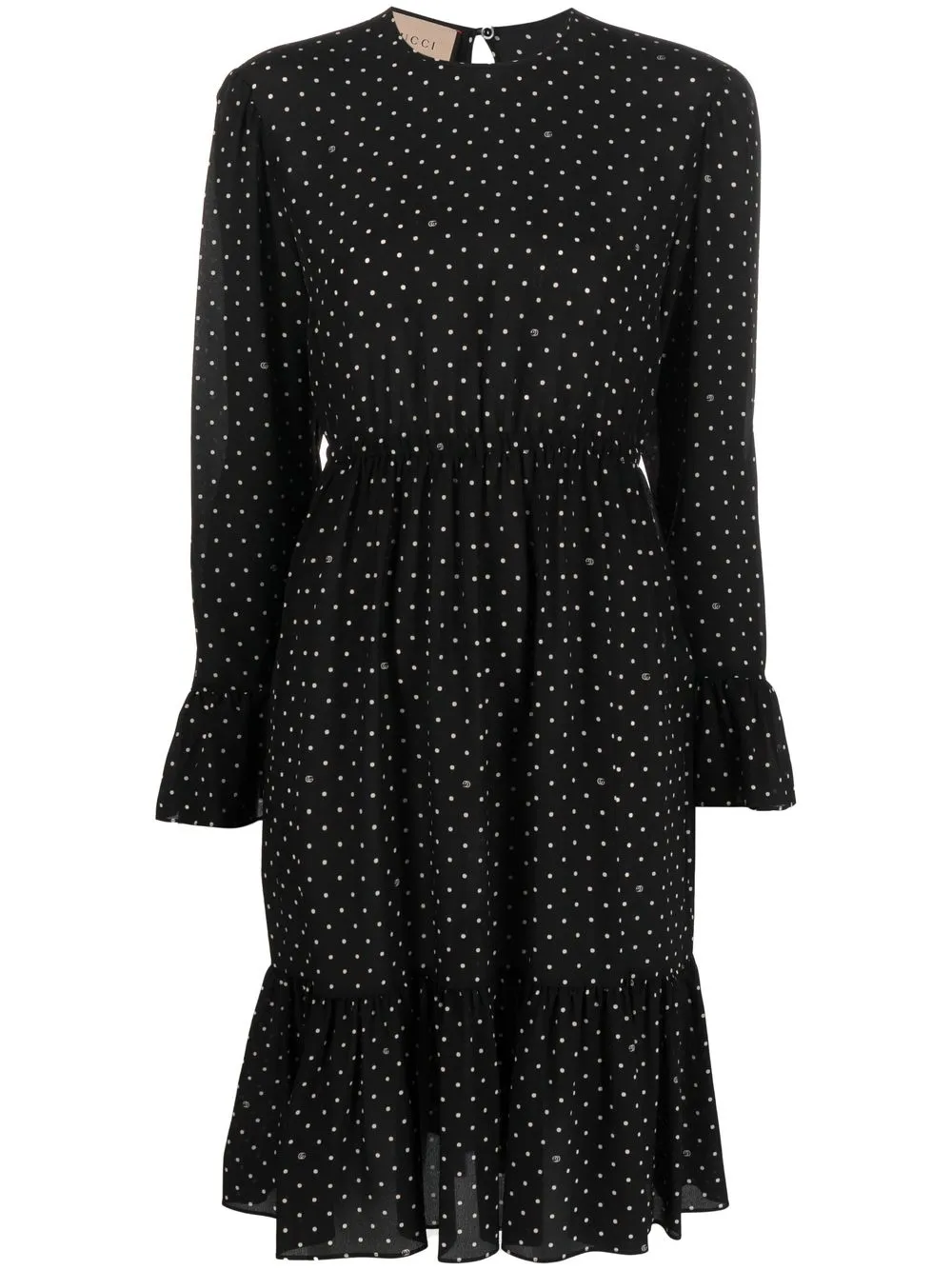 

Gucci polka-dot silk smock dress - Black