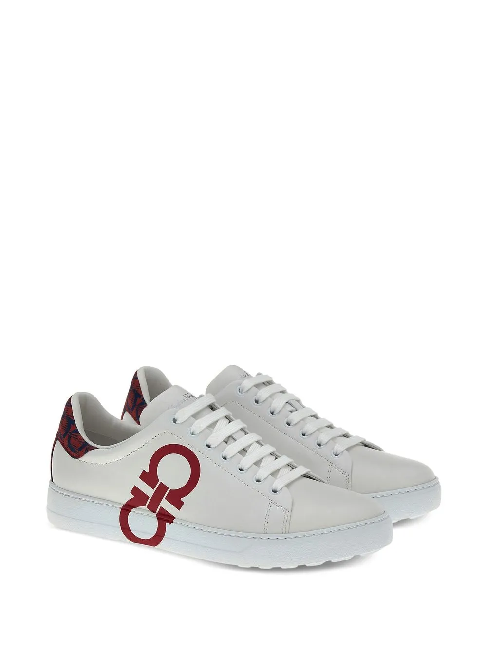 Ferragamo Gancini-print low-top sneakers White