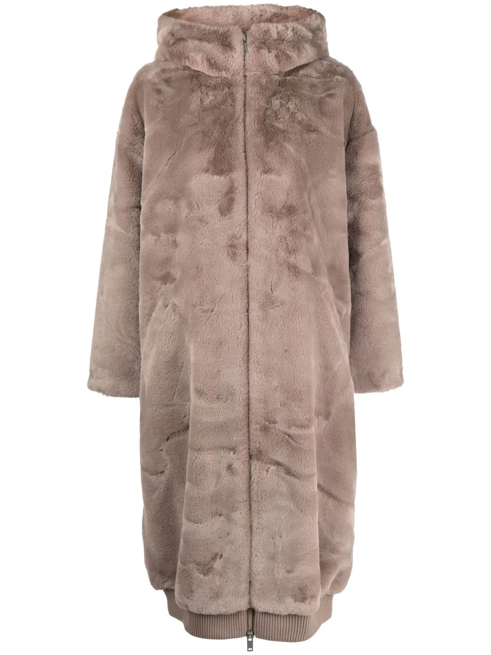 

UGG faux-fur hooded coat - Neutrals