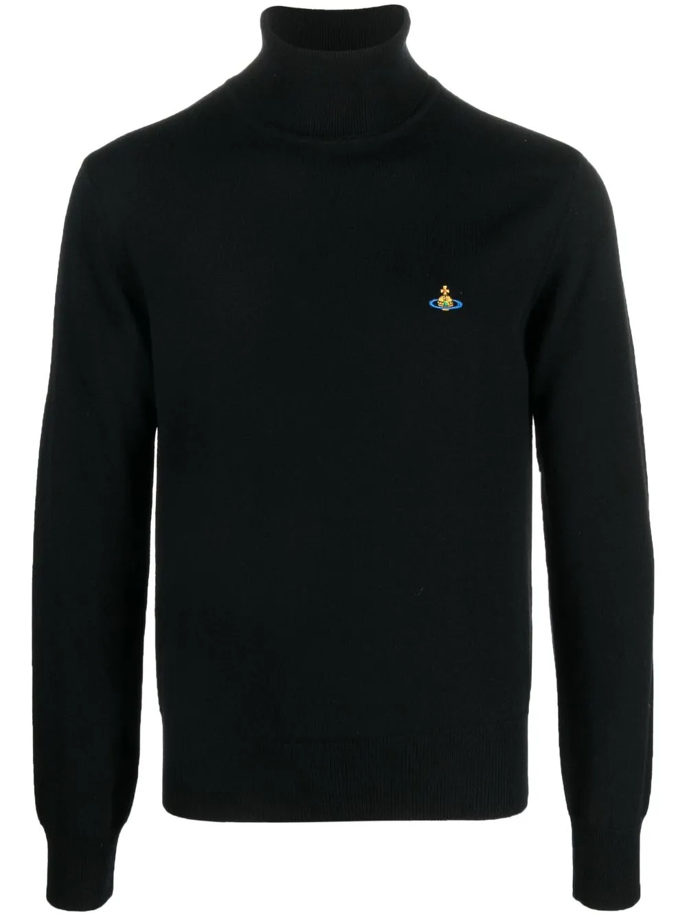 

Vivienne Westwood embroidered-Orb wool roll-neck jumper - Black