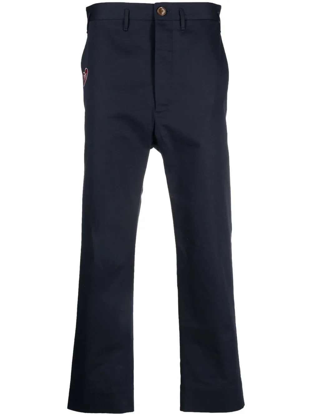 

Vivienne Westwood embroidered heart-motif cropped trousers - Blue