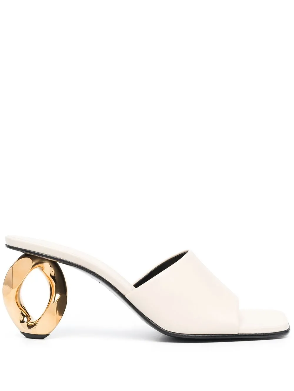 JW ANDERSON 75MM CHAIN-LINK LEATHER MULES