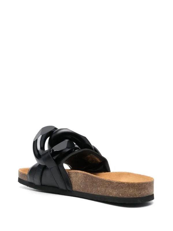 【関税込み】JW Anderson ブラック Sticker スライド JW Anderson chain-link Detail Slides | Black | FARFETCH