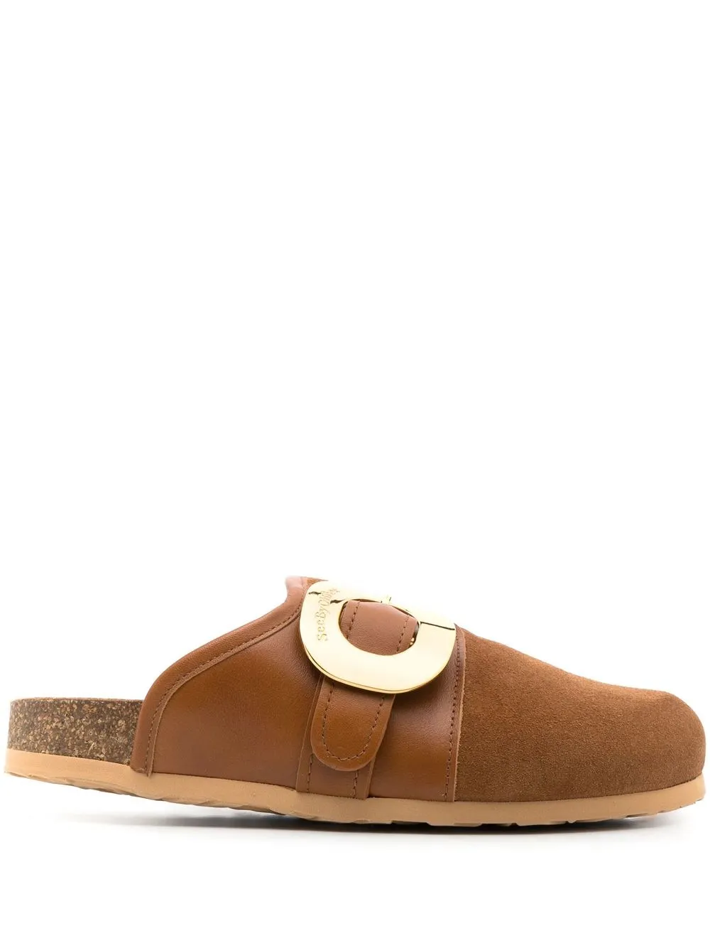 

See by Chloé buckle-fastening suede mules - Brown