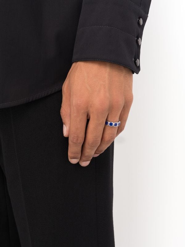 Tom Wood Sterling Silver Cushion Lapis Ring - Farfetch