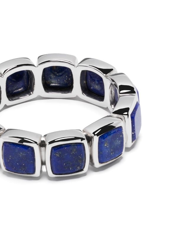 Tom Wood Sterling Silver Cushion Lapis Ring - Farfetch