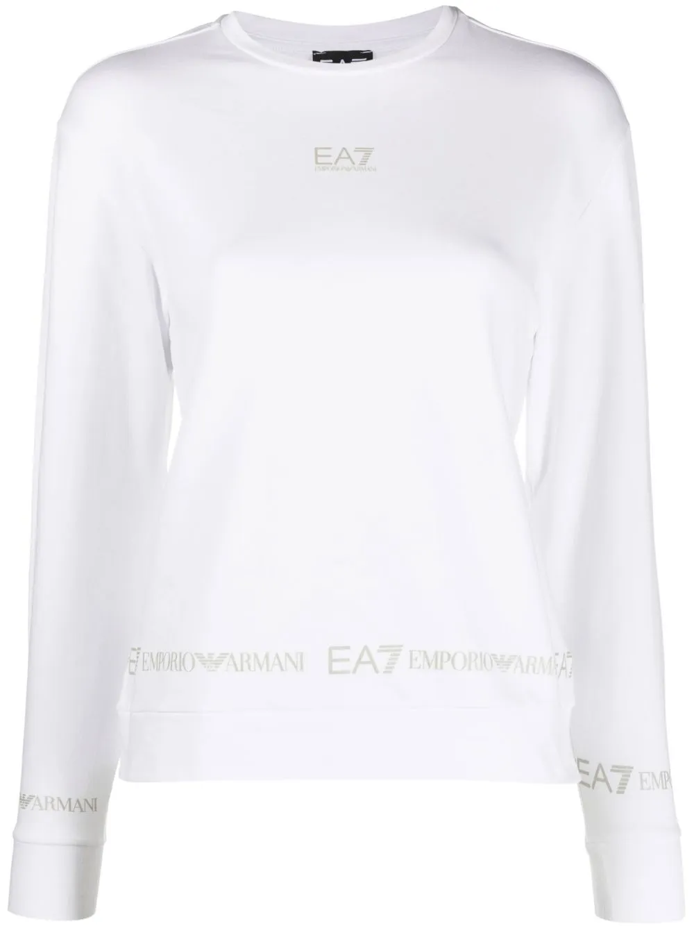 

Emporio Armani logo-print long-sleeved sweatshirt - White