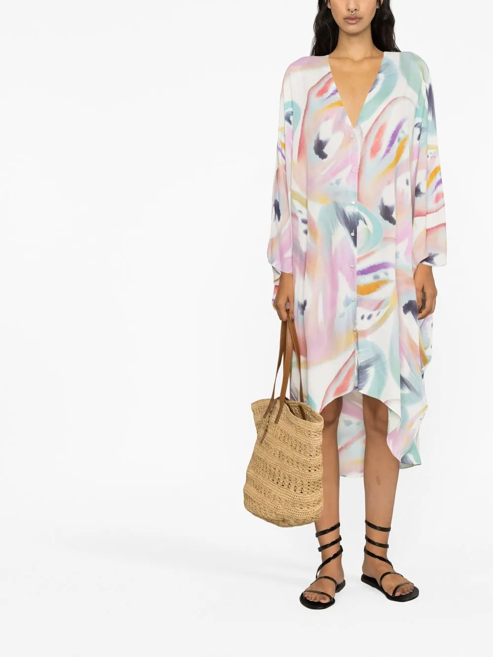 ETRO Jurk met vlinderprint - Wit