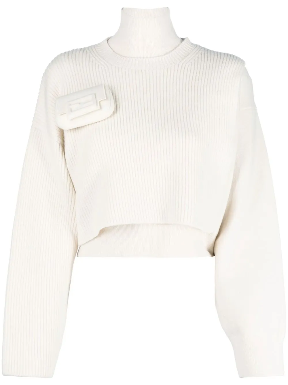 pocket-detail roll neck jumper