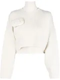 FENDI pocket-detail roll neck jumper - Neutrals