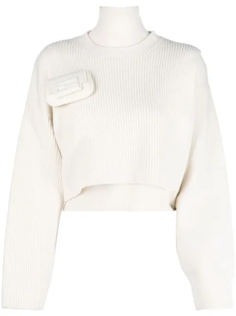 FENDI pocket-detail roll neck jumper