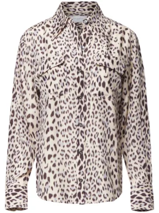 Equipment leopard-print long-sleeve Shirt | Neutrals | FARFETCH KW