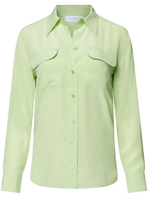 Equipment flap-pocket silk shirt