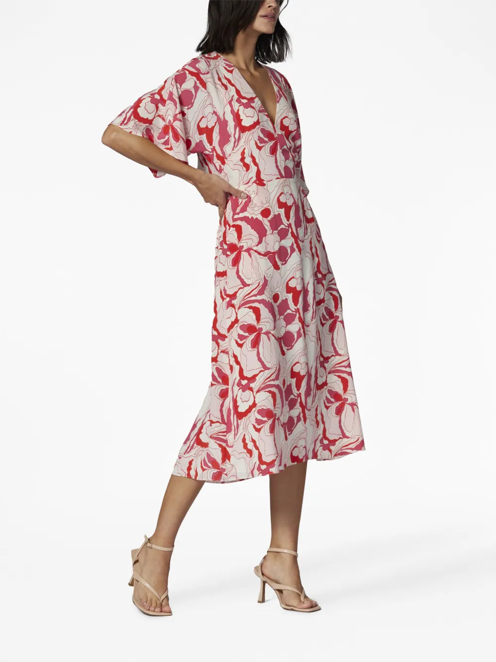 Equipment Floral Print Silk Flared Dress Farfetch