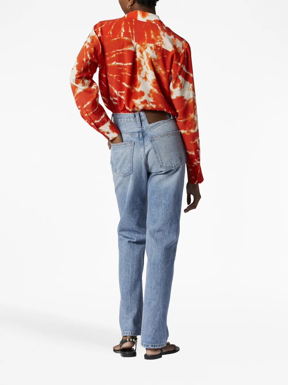 Equipment Blouse met tie-dye print Rood
