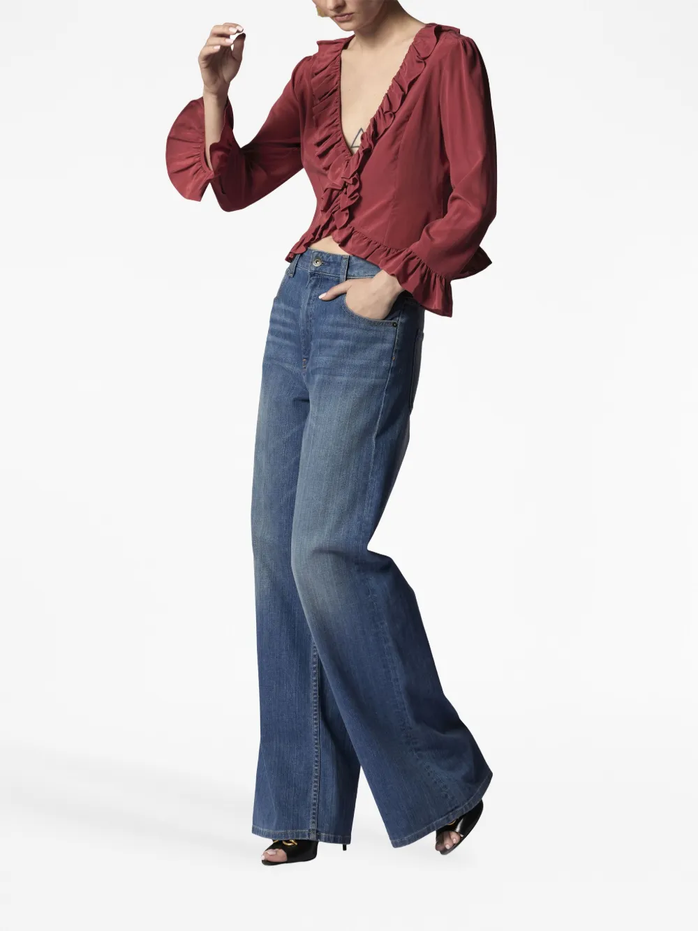 Equipment Blouse met ruches - Rood