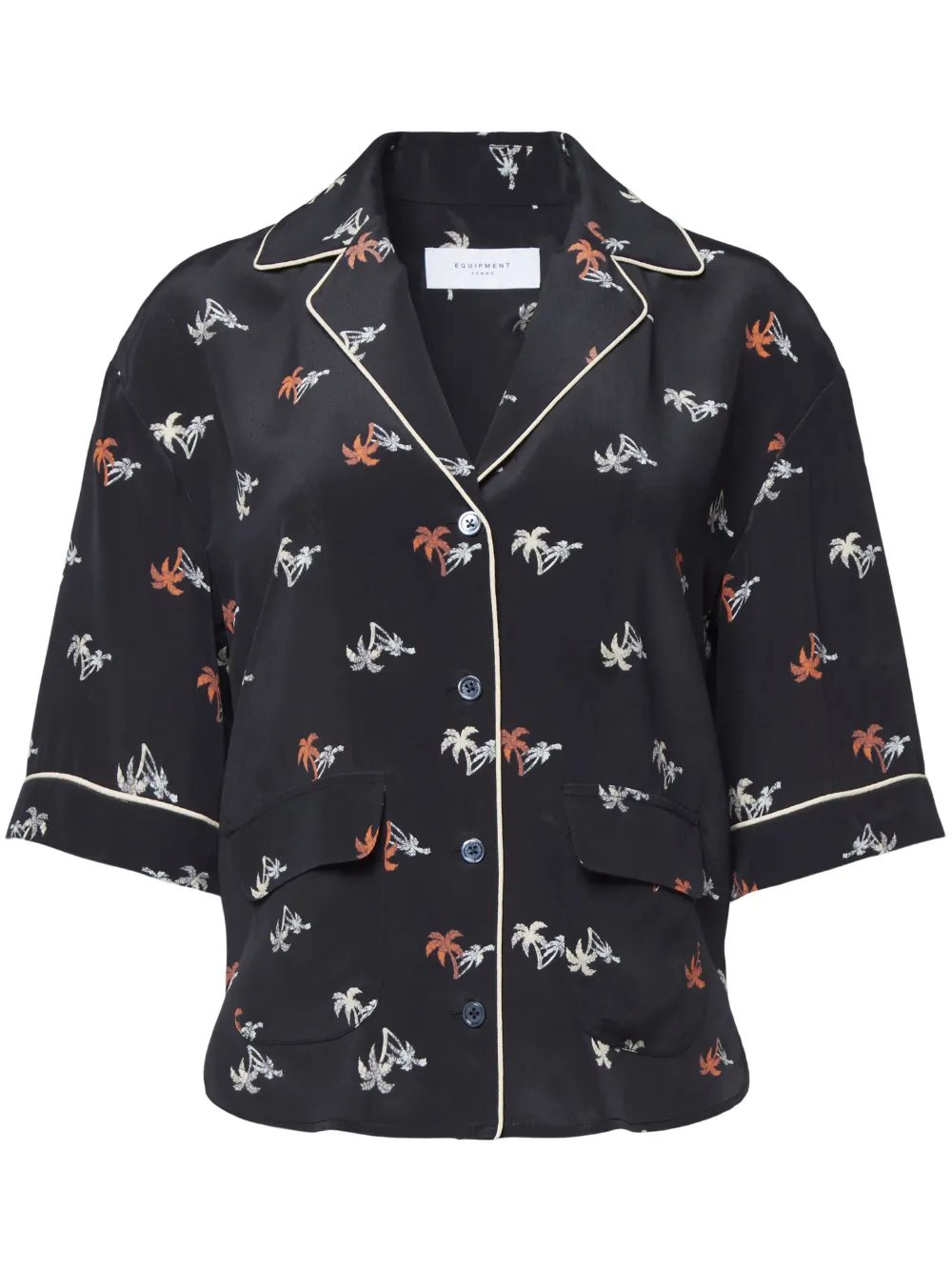 Equipment Palm treeprint Silk Shirt Farfetch