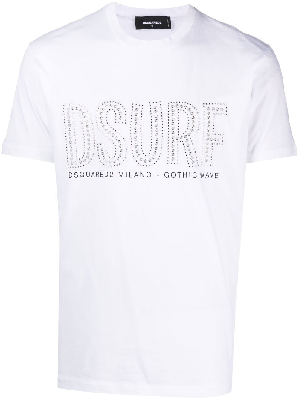 Dsquared2 Logo-studded Short-sleeve T-shirt In White