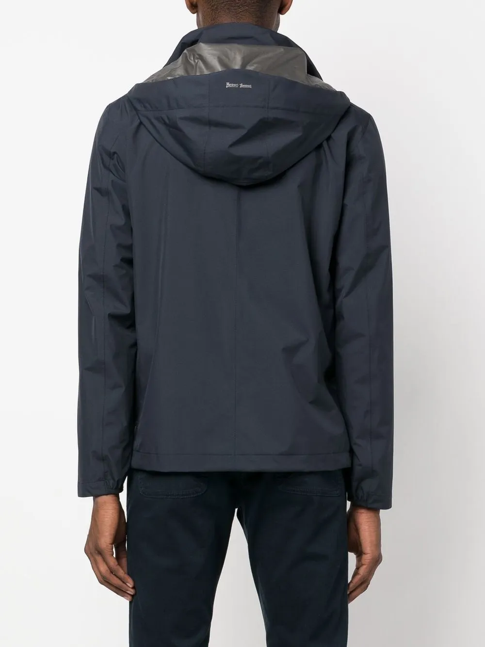 Herno Zip-up Hooded Jacket In Blue