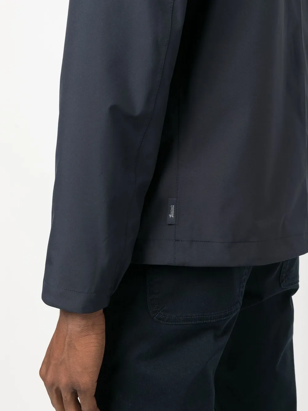 Herno Zip-up Hooded Jacket In Blue