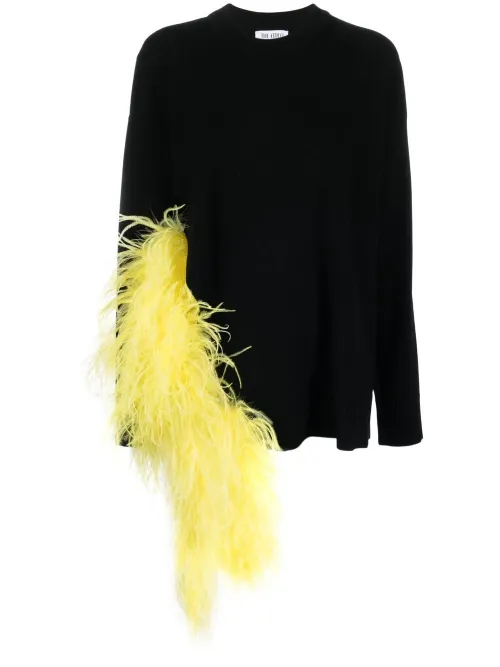 Pull Blanche à détails de plumes - The Attico - Modalova
