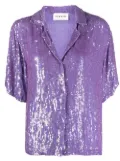 P.A.R.O.S.H. sequinned short-sleeve shirt - Purple