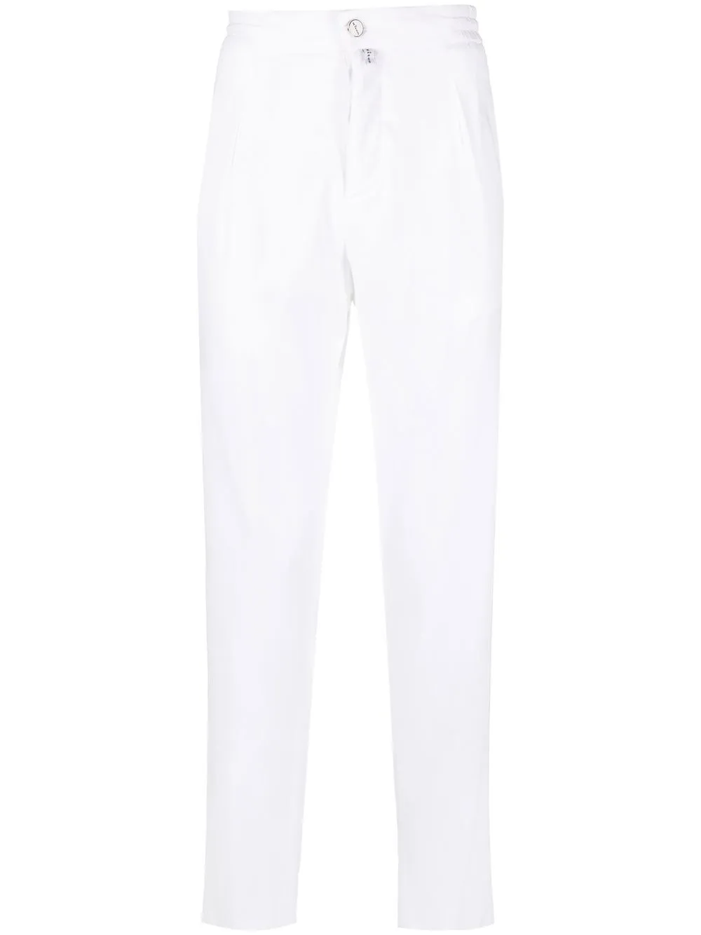 

Kiton slim cut trousers - White