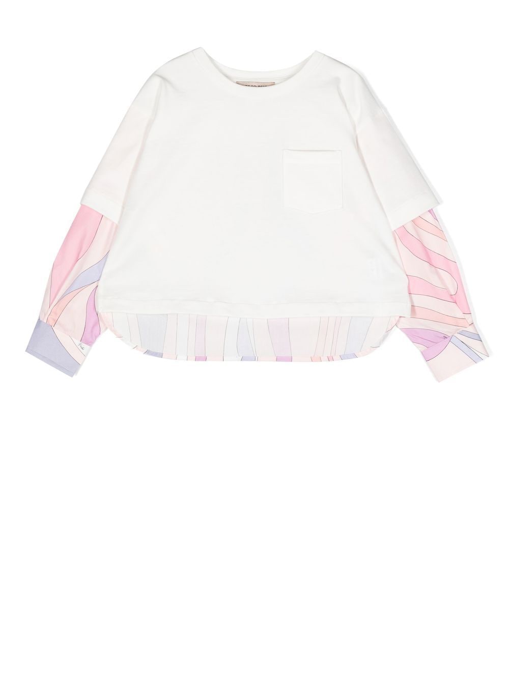 Pucci Junior Kids' Abstract-pattern Long-sleeve T-shirt In White