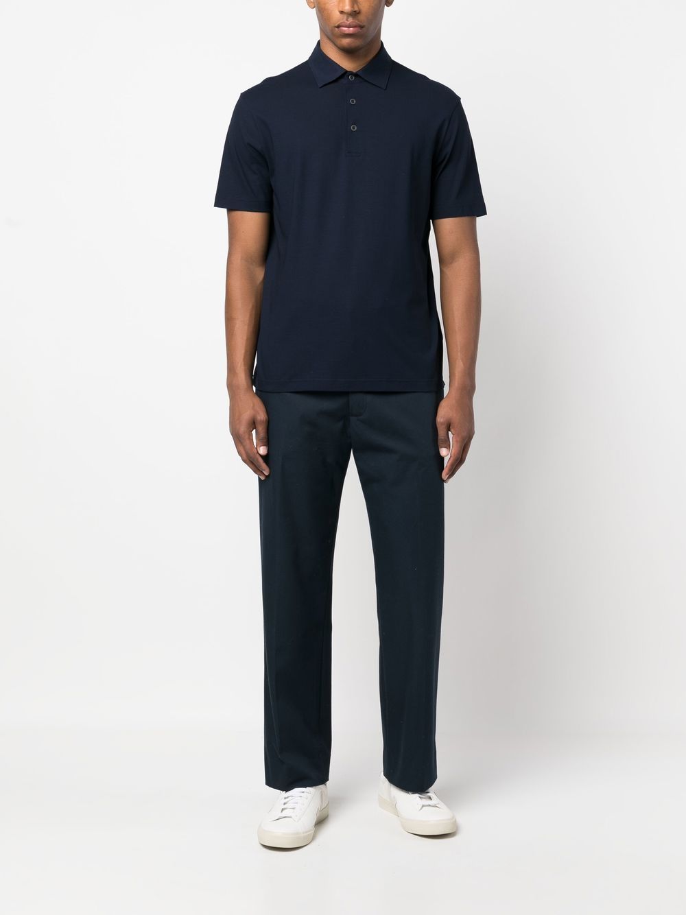 Shop Herno Cotton Polo Shirt In Blau